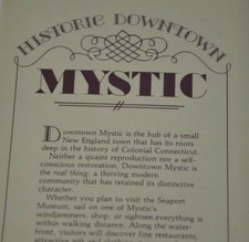 1980s Historic Downtown Mystic Connecticut Brochure w Map Shop Restaurant picture