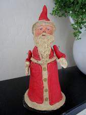Poliwoggs Folk Art Santa Claus; Vintage, 7 1/4