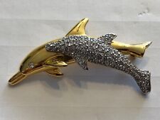 Swarovski Crystal 1140723 SCS Dolphins Brooch Mother And Child picture