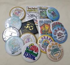 GRANT SEAFOOD FESTIVAL Florida Pin Back Buttons 1998 2017 Advertising Lot of 15 picture