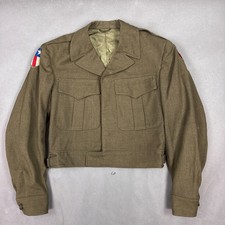 US Military Jacket Mens 38 Green Ike WW II 40s Insignia Army Field Wool Officers picture
