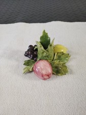 Vintage Capodimonte Italian Porcelain Fruit Taper Candle Holder | Hand Painted picture