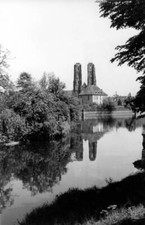 View across River Oder Sand Church Wroclaw Poland 1958 Old Photo picture