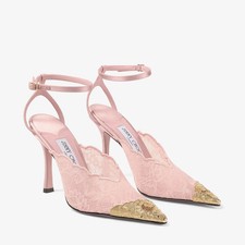 Jimmy Choo Faiz 100 Lace Pumps | Rose/Baby Pink | - Made in Italy - New With Box picture