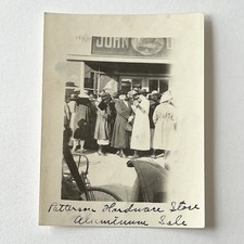 Antique Group Snapshot Photograph Women Outside Store Patterson Hardware Sale picture