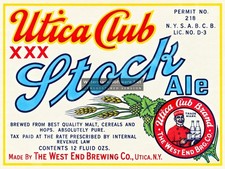 Utica Club Stock Ale 9