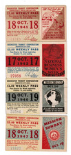 4 TRANSIT TICKET Passes Rochester New York October 1947 1946 1941 1942 Mission picture