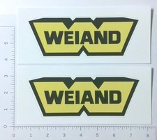 Pair of Weiand Manifolds Performance Racing Advertising Stickers Decals picture