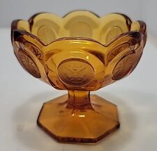 Vintage Fostoria Coin Glass Open Jam Jelly Dish Amber Crystal 1887 picture
