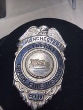 Fire Department Badge, Obsolete  Manchester NH Airport Crash Rescue  1980’s RARE picture