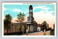Richmond VA-Virginia, Old St. Paul's Church, Religion, Vintage Souvenir Postcard picture