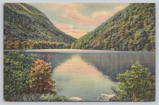 Profile Lake Franconia Notch NH Postcard 1951 Linen Old Man of the Mountains picture