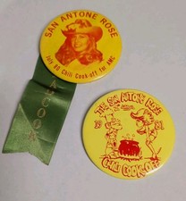 1980 Vintage San Antone Texas Rose Chili Cook off 1st/2nd Annual Pinbacks AMC  picture