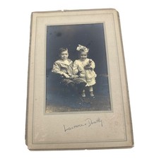Antique 1914 Seeley Studio Portrait Laurence & Dorothy Sailor Suit Doll Photo picture