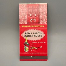 Vtg Rod's Ranch House Matchbook Convent Station NJ 1890s 1920s Road House picture