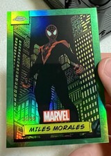 2024 Topps chrome Marvel Miles Morales 34/99 GREEN Refractor #81 picture