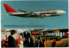Vintage Northwest Orient Boeing 747 & DC-10 Airline Postcard Lot 6x9 Jumbo picture