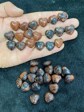 10pc Natural mahogany obsidian Mini Heart hand-carved quartz crystal reiki gift picture