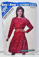 Butterick Vtg See & sew 6502 Womens Traditional Dress 6-14 Plus Size Option picture