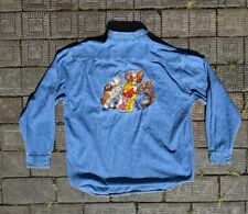 Disney Store Women's Large Denim Shirt Embroidery Winnie the Pooh Long Sleeve  picture