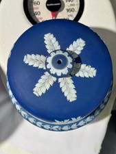 Antique Wedgwood Jasperware Cheese Dome & Underplate Circa 1900 Blue White picture