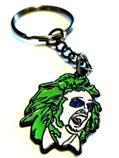 Beetlejuice Enamel Keychain Gothic Key Chain Halloween Shrunken Head Charm picture