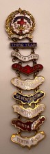 Vintage Baptist Sunday School Little System Pin 10 Year Attendance Bars Enamel picture