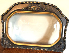 Antique Gilt Wood Convex Bubble Glass Picture Frame Victorian Ornate w/Glass picture