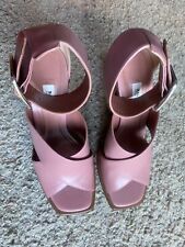 NWT BALLY WOMENS HIGH HEALS PINK/GOLDEN SHOES SIZE 9 US/39.5 EU MADE IN ITALY picture