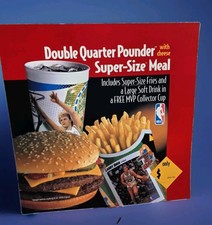 1994 McDonald's Translite Sign LARRY BIRD DOUBLE BIG MAC SUPER-SIZE MEAL 21.75