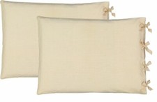 Vintage 1950's G.I. Italian Military Army 100% Linen Pillow Case Tie Off White picture