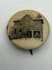 Vintage Fire Department Pin Back Celluloid 1930s SHIPS FREE IN THE USA picture