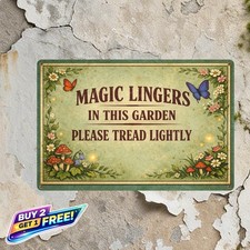 Enchanting Butterfly Fairy Garden Retro Metal Tin Sign 8x12 picture