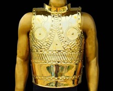 Weekend Sale Ancient Greek Brass Body Armor embossed cuirass Larp Cosplay Costum picture