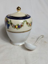 Vintage 1930s Noritake M Morimura Hand Painted Mustard Pot Sugar Bowl Cornucopia picture
