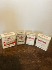 RARE 1930’s-40’s Band Aid Metal Tin Box & Others Including A Rexall Tin picture