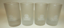 Set 4 Frosted Glass Jagermeister with Embossed Logo - Vintage Barware picture