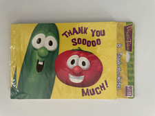 Vintage 1999 VeggieTales Thank You Notes Bob Larry Sealed NOS 8 Cards Blank picture