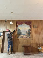 Beautiful Early 1900s Hand Painted Theatrical Backdrop - 78” X 67” - NICE picture