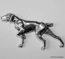 Pointer Pewter Pin Brooch - British Hand Crafted- English Gun Dog Hunting Setter picture