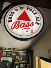 ￼ Bass Ale Double Sided Light Works Great 16 Inches Round picture