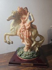 Vintage ACK Co Leonardo Collection Man On Horse Holding Girl Statue 11” Tall picture