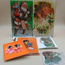 Vintage 1970s 1980s Greeting Cards Lot Gift Tags Bags Cats, Embossed  picture