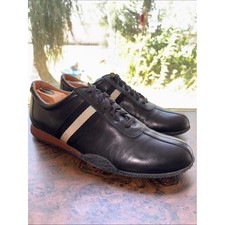 Bally Freenew Black Leather Low Top Sneakers Mens Size 12 D Stripe Swiss Cross picture