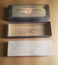 Vintage Washita Soft Arkansas Sharpening Stone Russell’s W/Original Box Rare picture