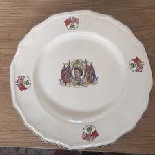 Vintage 1953 Queen ElizabethII Coronation Plate Alfred Meakin England Red Ensign picture