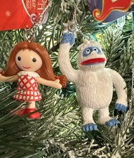 2ct 2026 Bumble Abominable Snowman & Dolly Rudolph Reindeer Christmas Ornaments picture