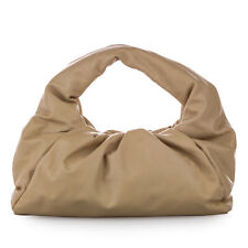 Authenticated Bottega Veneta The Shoulder Pouch Bag Brown Beige Calf Leather picture