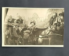 1939 New York World's Fair RPPC Men Horse Carriage Comic Real Photo Postcard picture