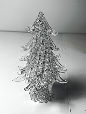 Vintage Clear Handcrafted Spun Glass Christmas Tree Ornament “beautiful “ picture